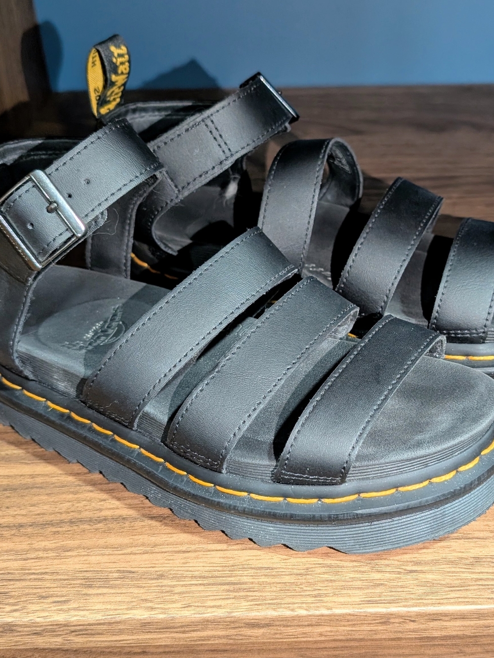 Dr. Martens Blaire Black Strappy Platform Sandals